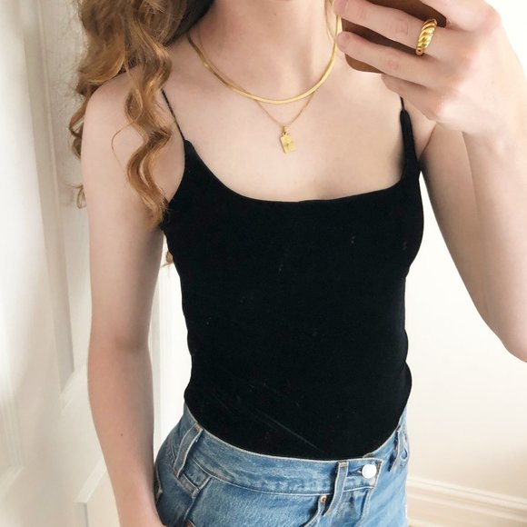 Stunning Vintage Luxe Squared Neck Velvet Silk Top - Picture 3 of 9